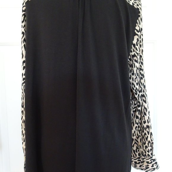 Dana Buchman Front Button Long Sleeve Shirt/Blouse-Animal Print-Size XL - Picture 5 of 9